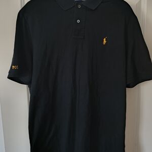 Ralph Lauren Black Polo Shirt with Gold Logo